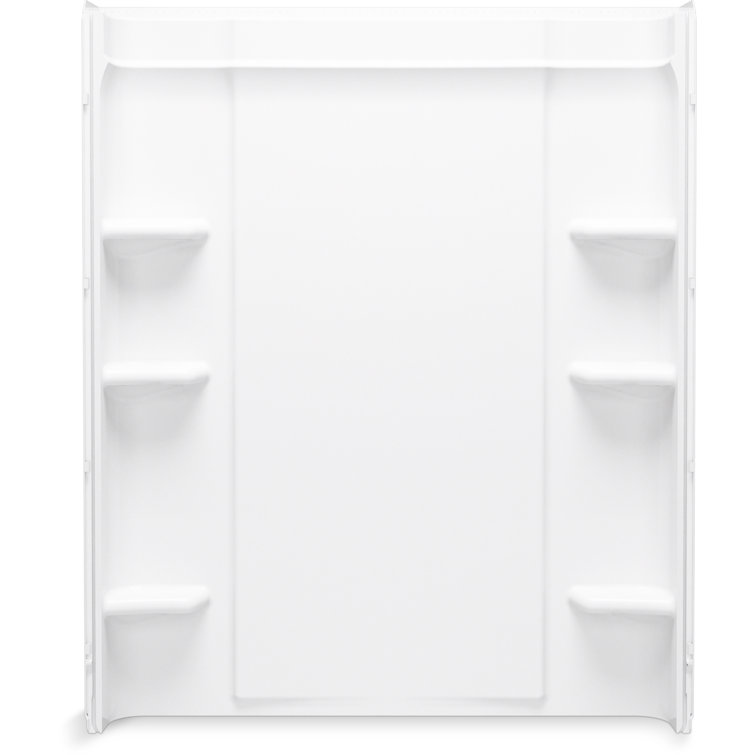 Medley 60" White Vikrell Shower Wall with Shelves