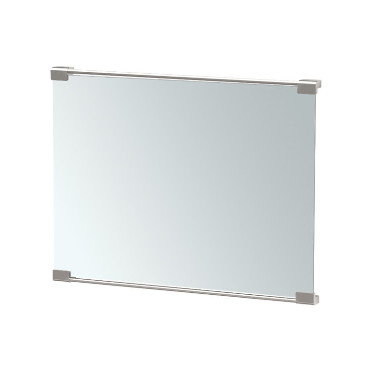 Sleek Satin Nickel Rectangular Wall Mount Vanity Mirror