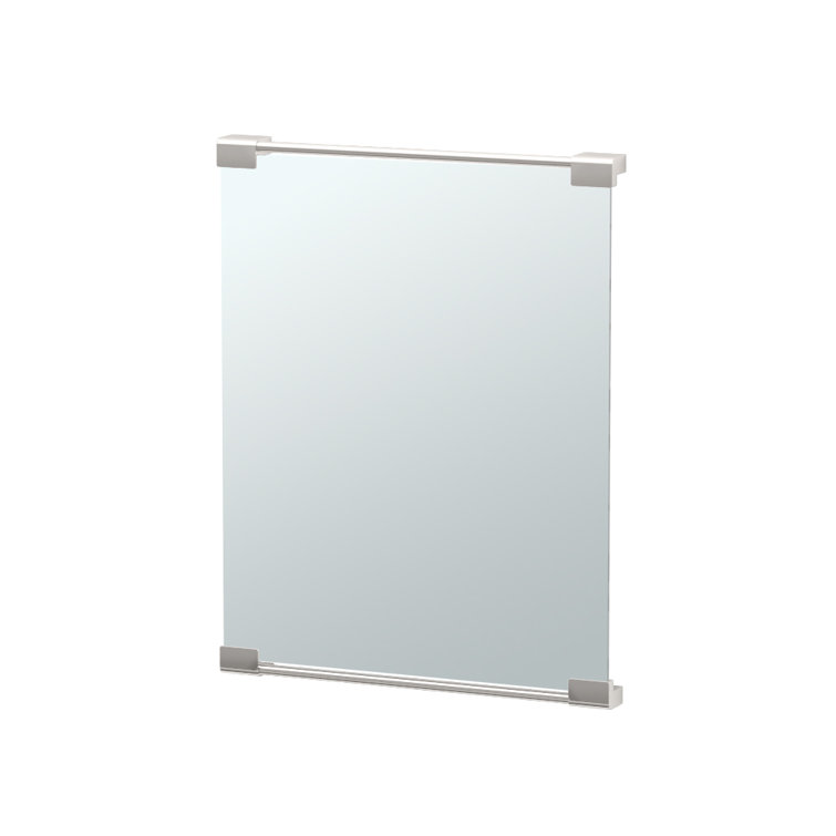 Sleek Rectangular Frameless Vanity Mirror in Brushed Brass