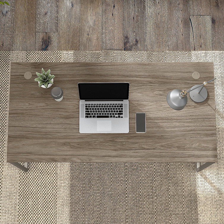 Storm Gray Contemporary Corner Home Office Desk with Drawer