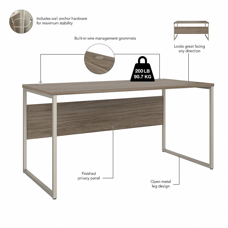 Storm Gray Contemporary Corner Home Office Desk with Drawer