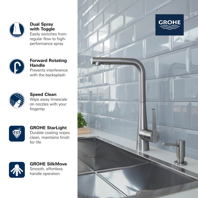 Stainless Steel Modern Pull-Out Spray Kitchen Faucet