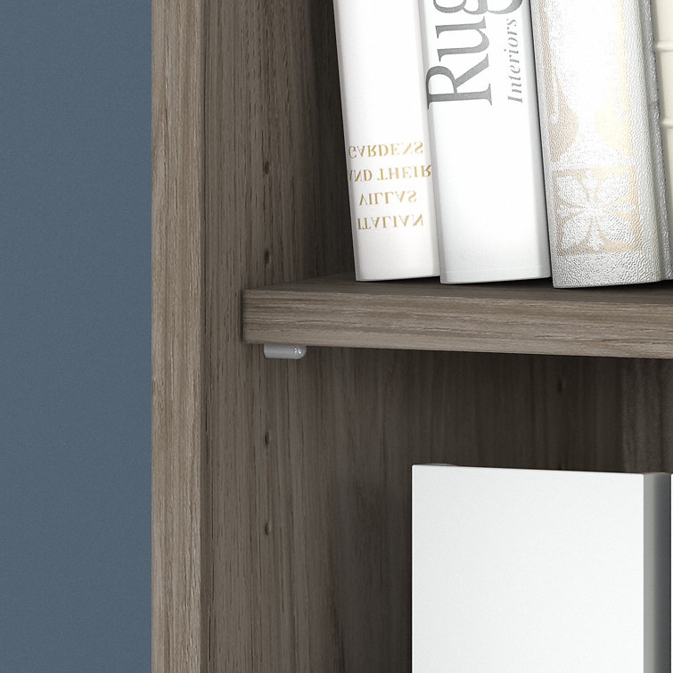 Contemporary Modern Hickory Tall 5-Shelf Adjustable Bookcase