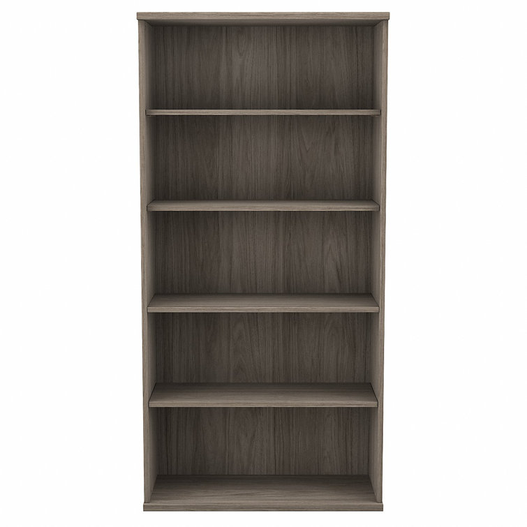Contemporary Modern Hickory Tall 5-Shelf Adjustable Bookcase