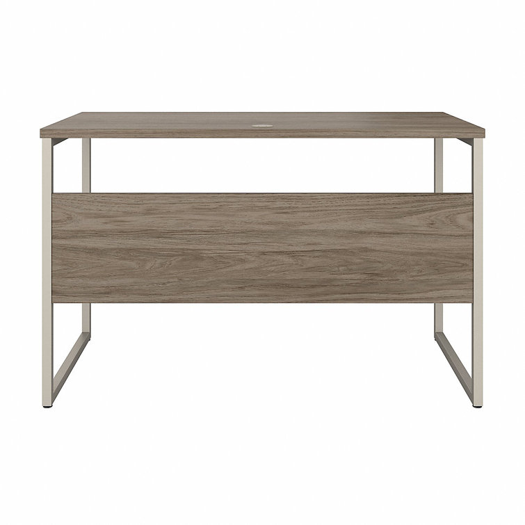 Contemporary Modern Hickory 48" Computer Desk with Silver Metal Legs