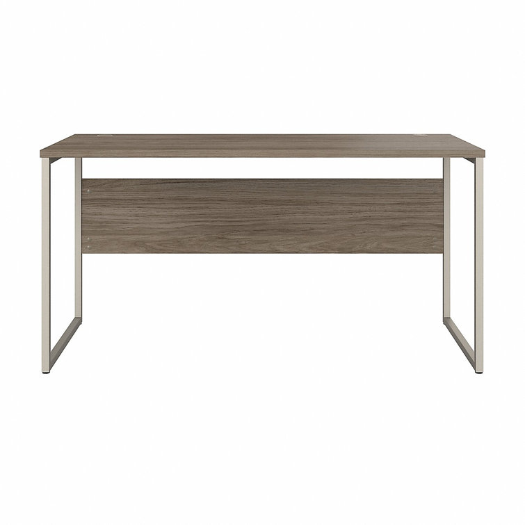 Contemporary Modern Hickory 48" Computer Desk with Silver Metal Legs