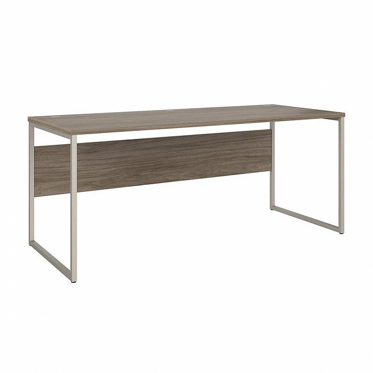 Modern Hickory 72" Wide Home Office Desk with Metal Legs