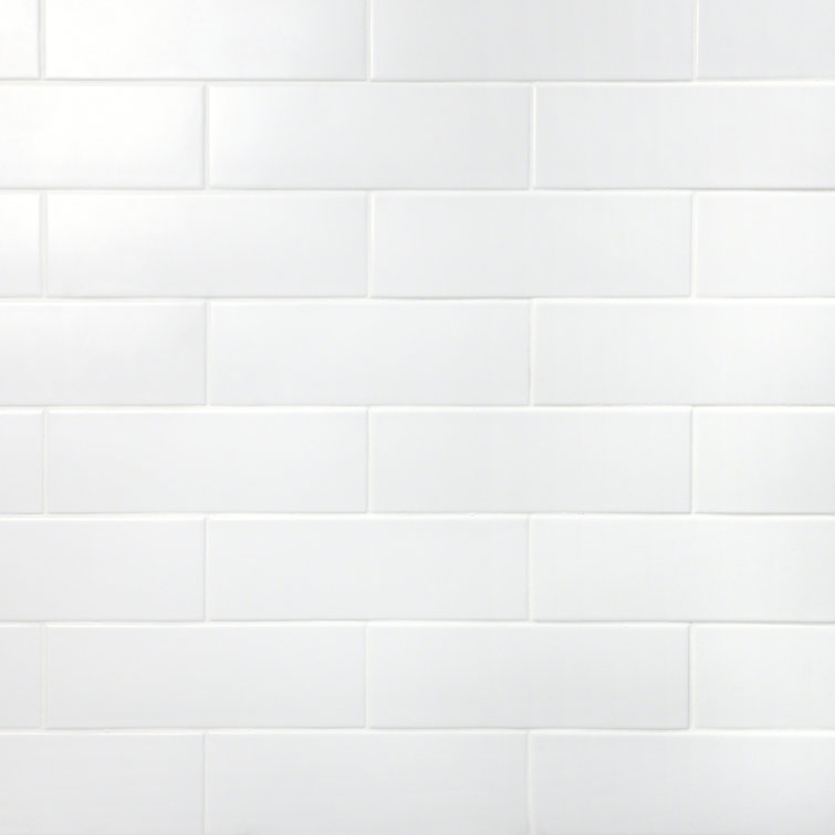 Harrow White Matte Ceramic 3" x 9" Subway Wall Tile