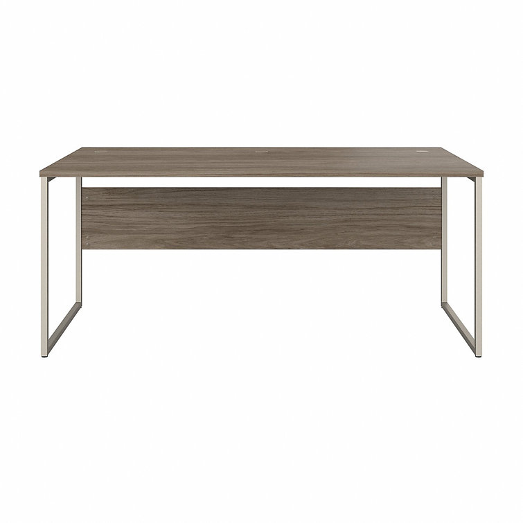 Contemporary Modern Hickory 48" Computer Desk with Silver Metal Legs