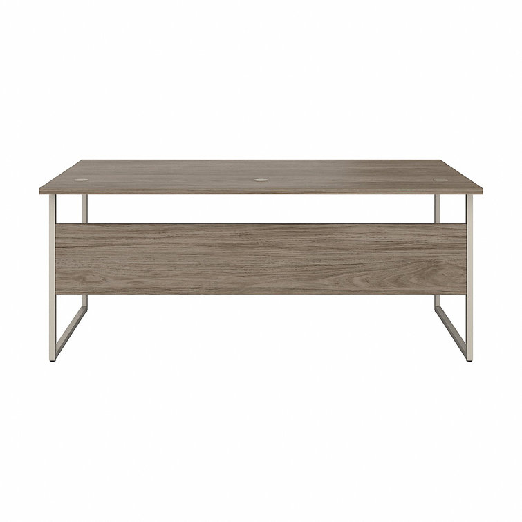 Contemporary Modern Hickory 48" Computer Desk with Silver Metal Legs