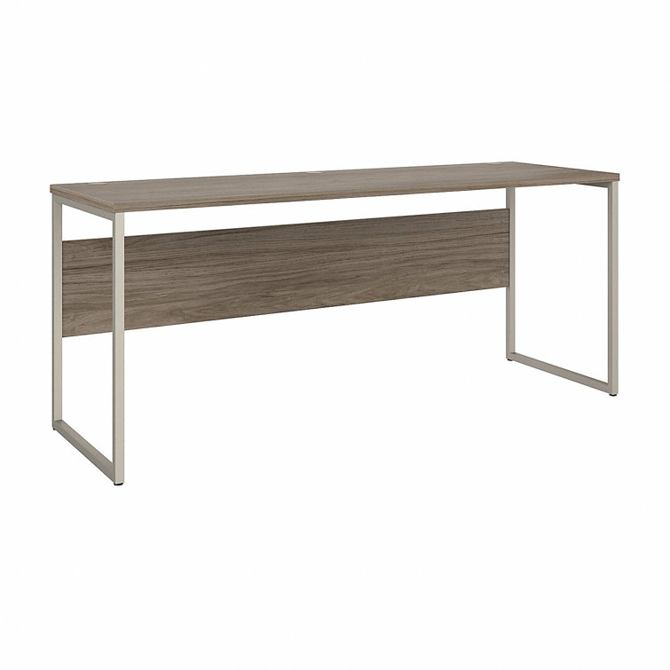 Contemporary Modern Hickory 48" Computer Desk with Silver Metal Legs