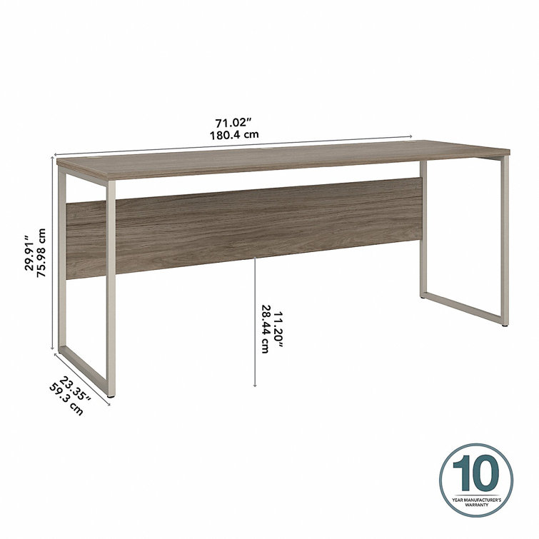 Contemporary Modern Hickory 48" Computer Desk with Silver Metal Legs
