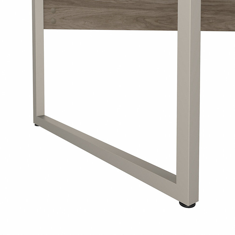 Contemporary Modern Hickory 48" Computer Desk with Silver Metal Legs