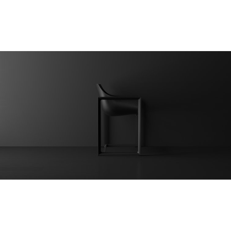 Eugeni Matte Black Polypropylene Fiberglass Dining Chair