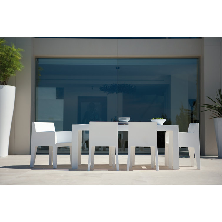 Sleek White Polyethylene Rectangular Dining Table by Studio Vondom