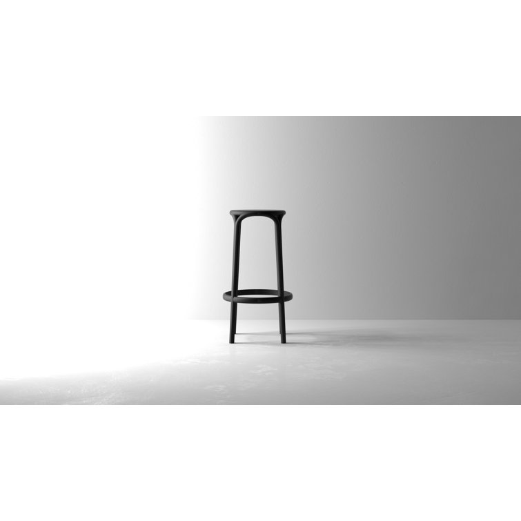 Urban Bridge-Inspired Black Matte Bar Stool in Polypropylene