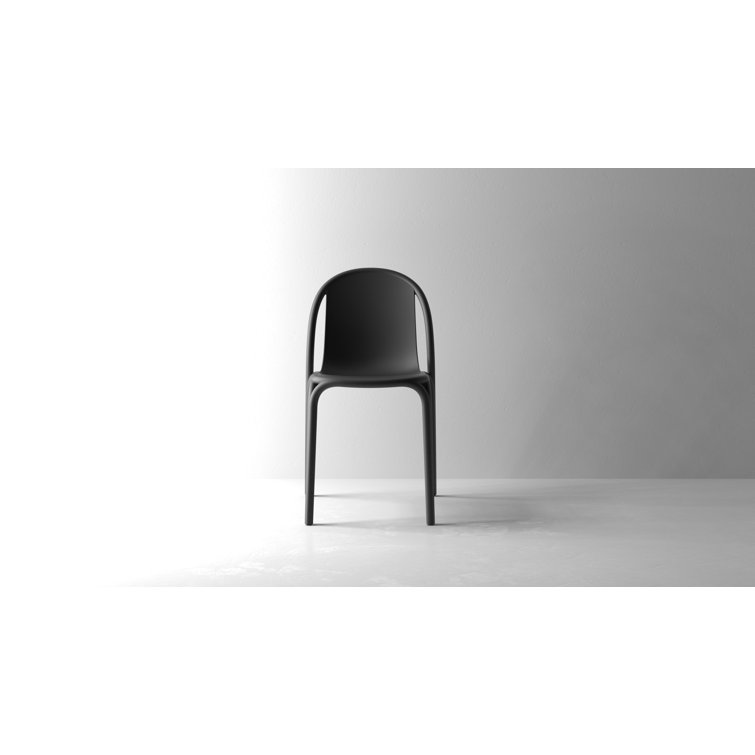 Eugeni Matte Black Stackable Polypropylene Dining Chair