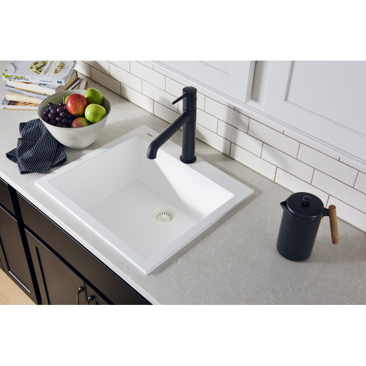Arctic White Granite Composite Single Bowl Kitchen Sink