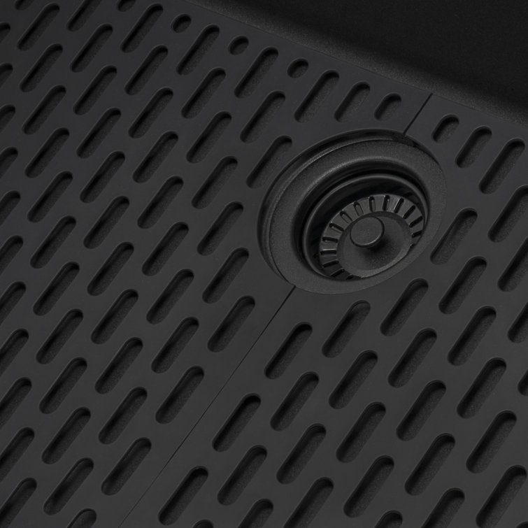 Midnight Black Granite Composite Drop-In Kitchen Sink