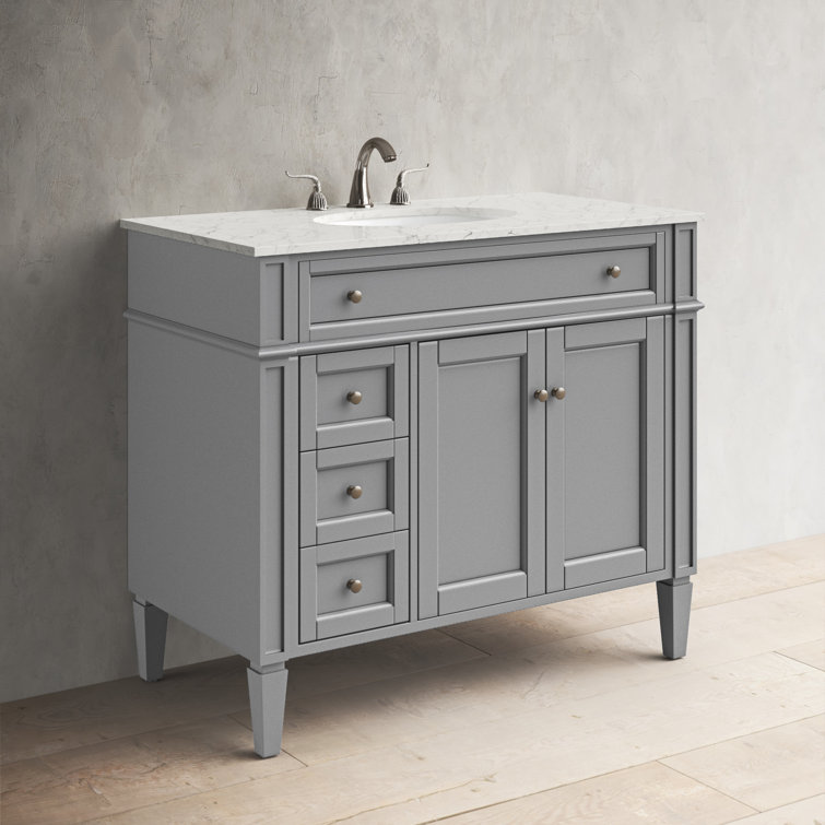 Park Avenue Classic Grey 40" Marble Top Single Vanity Set
