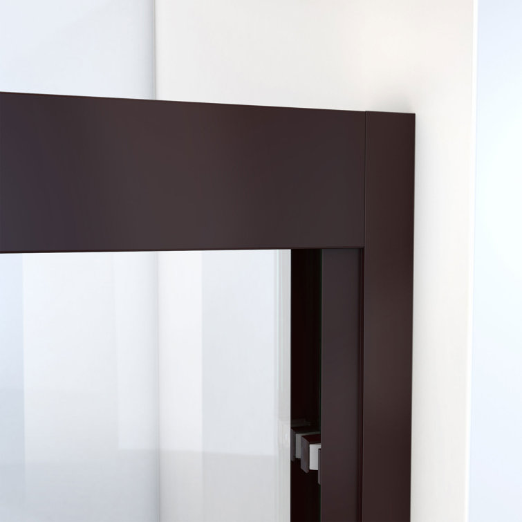 Oil Rubbed Bronze Semi-Frameless Sliding Shower Door, 48x72