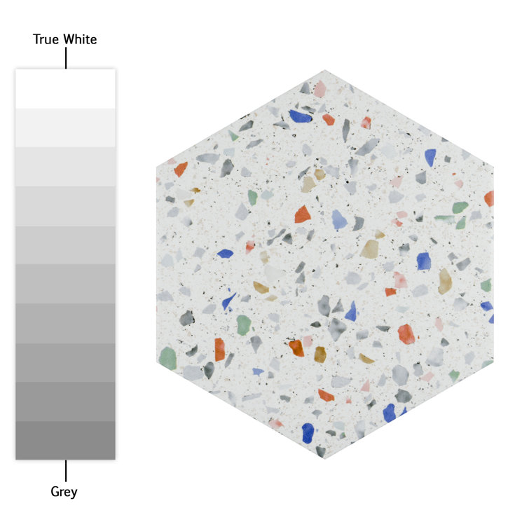 Venice Hexagon White and Multicolor Porcelain Tile