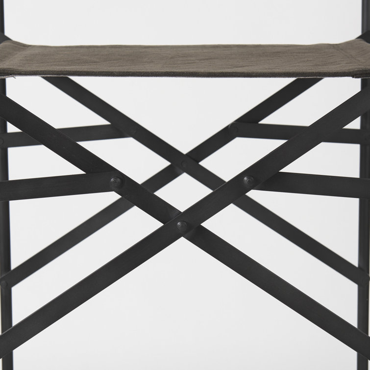 Direttore Dark Brown Leather and Metal Bar Stool