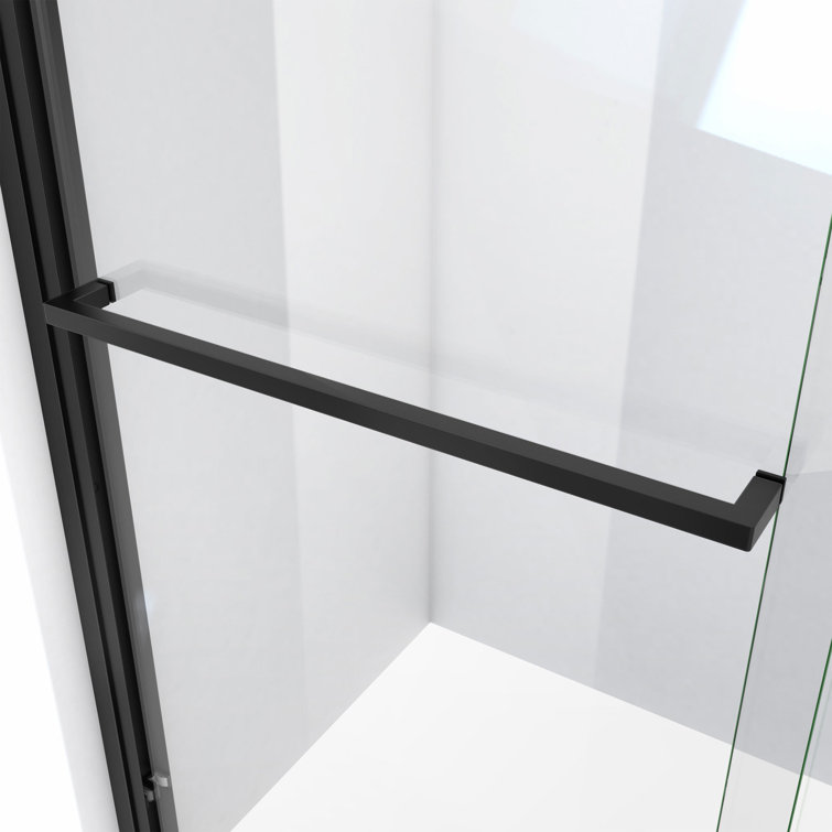 Matte Black 56-60" W x 72" H Semi-Frameless Sliding Shower Door