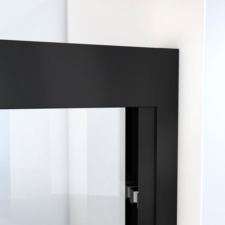 Matte Black 56-60" W x 72" H Semi-Frameless Sliding Shower Door