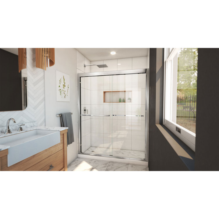 Duet Plus 56"-60" Chrome Semi-Frameless Sliding Shower Door