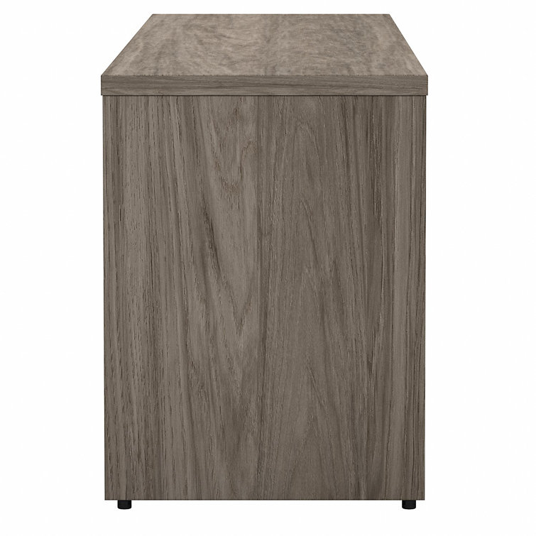 Modern Hickory Brown Low Storage Cabinet with Adjustable Shelving