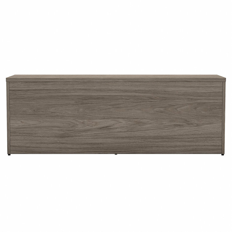 Modern Hickory Brown Low Storage Cabinet with Adjustable Shelving
