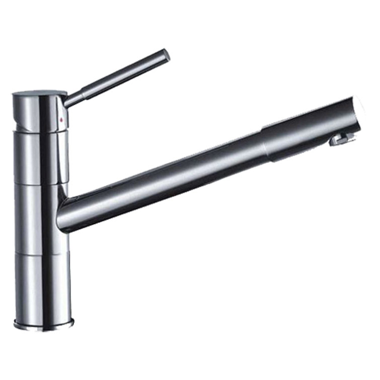 Chrome Single-Lever Kitchen Faucet with Pull-out Spray