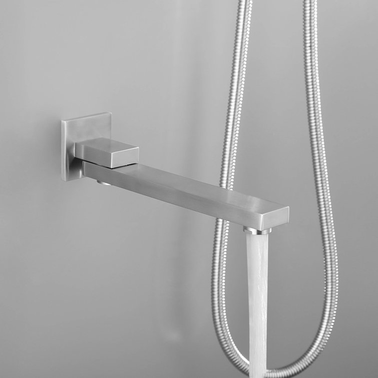 Large Brushed Nickel Dual Rain Shower Head with Handheld