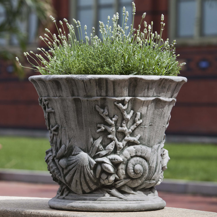 Smithsonian Alpine Stone 17.75" Handmade Outdoor Urn Planter