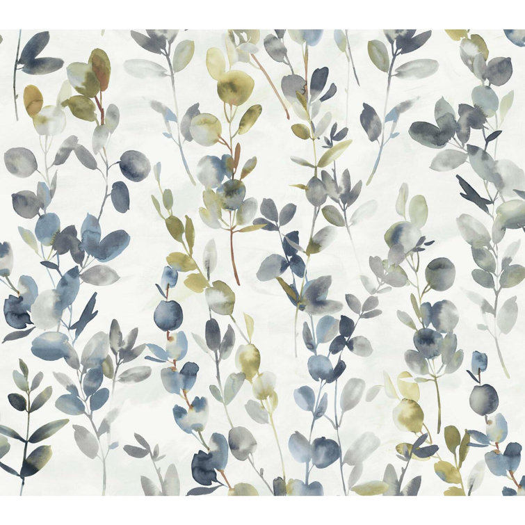 Navy Eucalyptus Nonwoven Removable Washable Wallpaper Roll