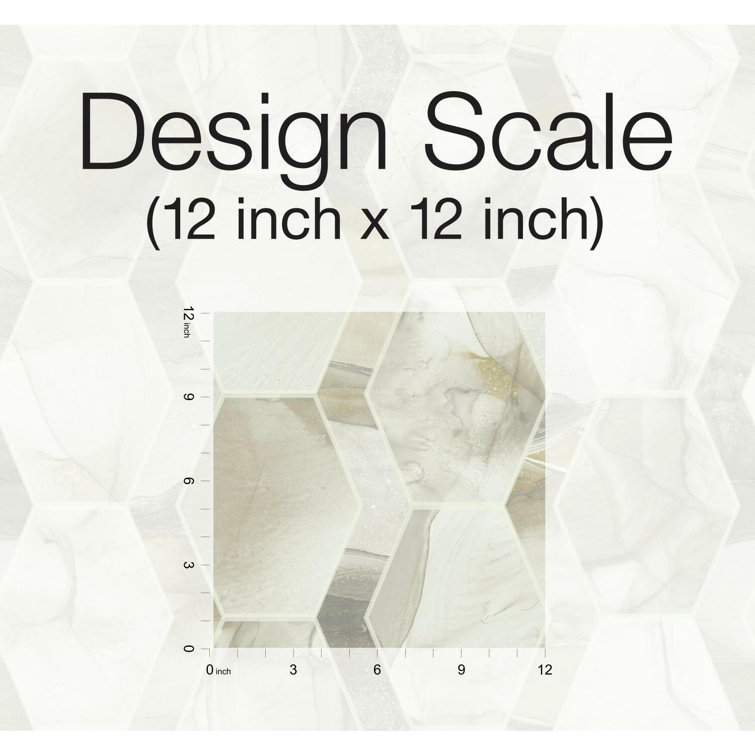 Cream and Gray Hexagon Tile Stone Wallpaper