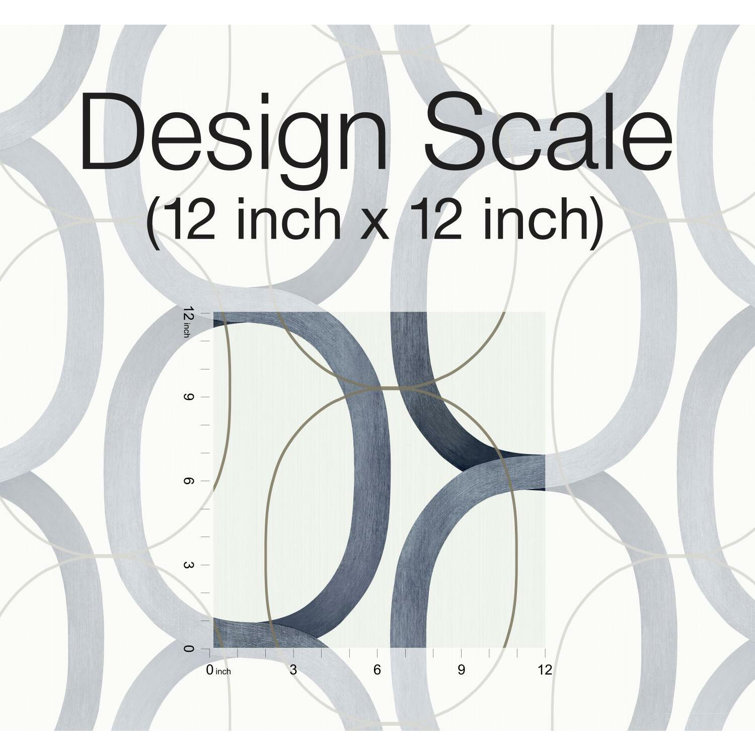Navy Geometric Interlock Double Roll Wallpaper
