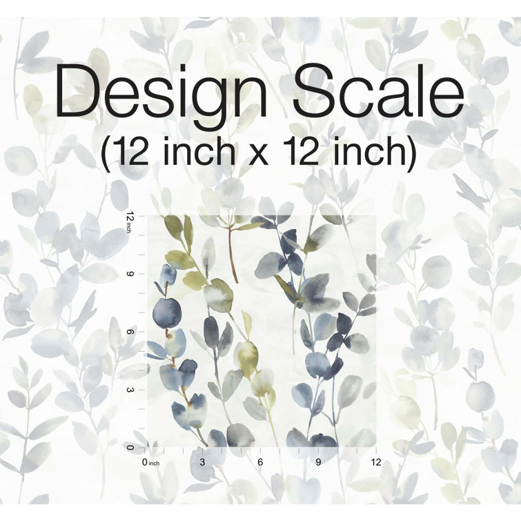 Navy Eucalyptus Nonwoven Removable Washable Wallpaper Roll