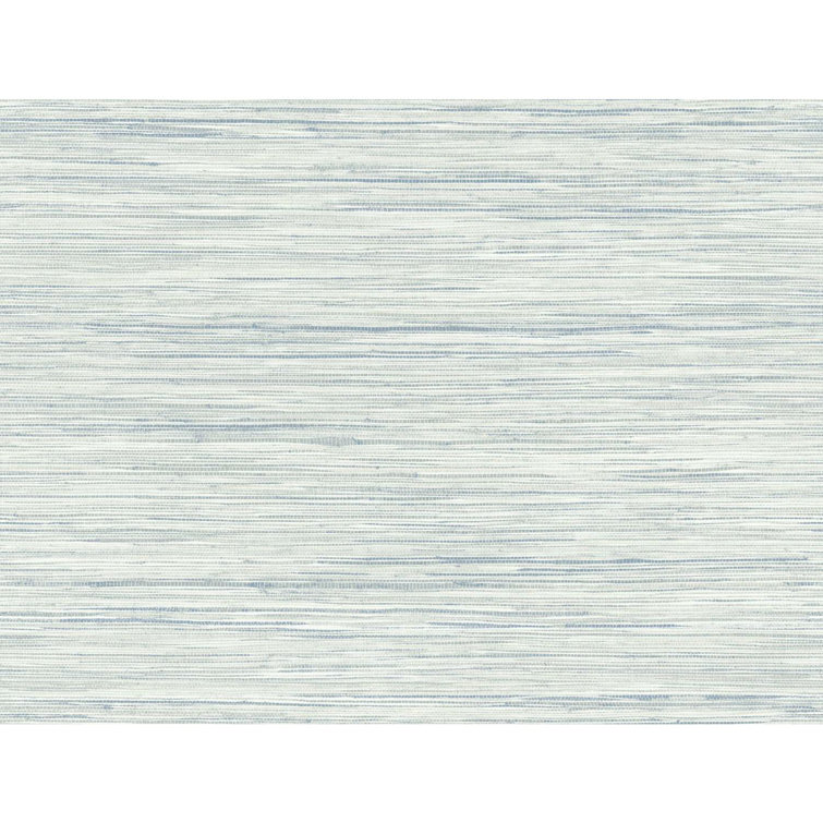 Blue Grasscloth Textured Pre-pasted Removable Wallpaper