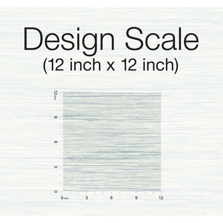 Blue Grasscloth Textured Pre-pasted Removable Wallpaper