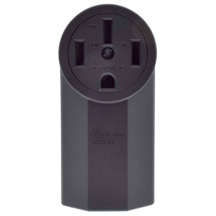 Black Tamper Resistant Single Outlet with Wall Plate