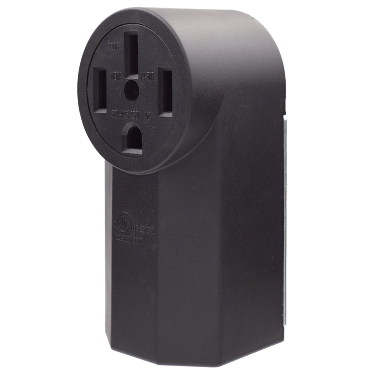 Black Tamper Resistant Single Outlet with Wall Plate