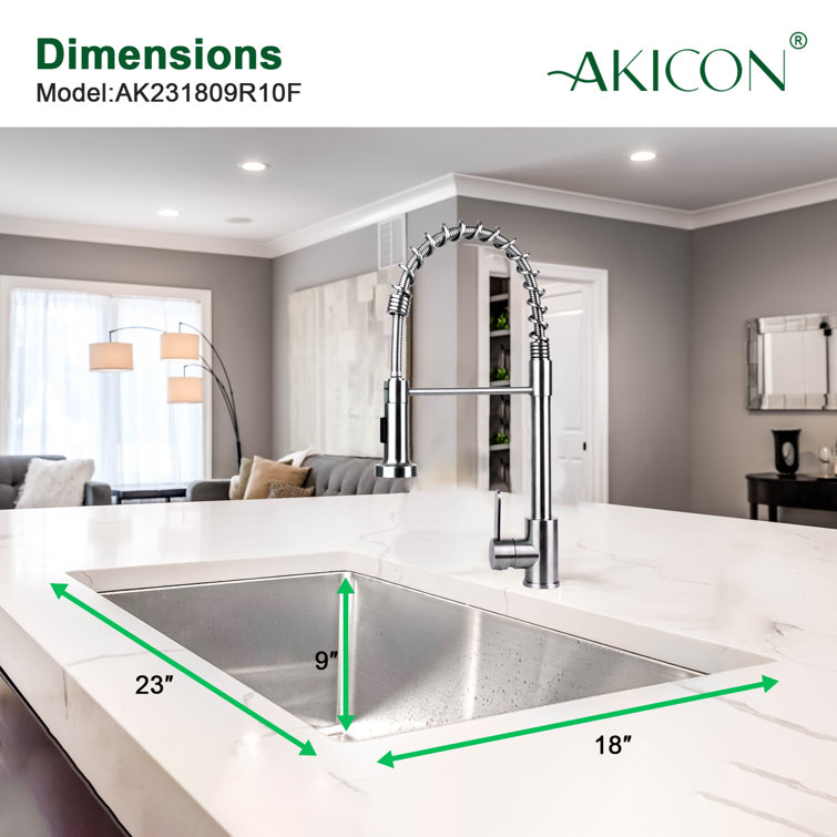23'' Stainless Steel Undermount Single Bowl Kitchen Sink