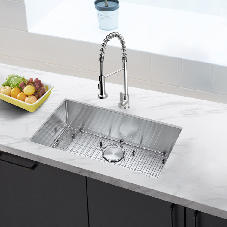 30'' Stainless Steel Single Bowl Undermount Kitchen Sink