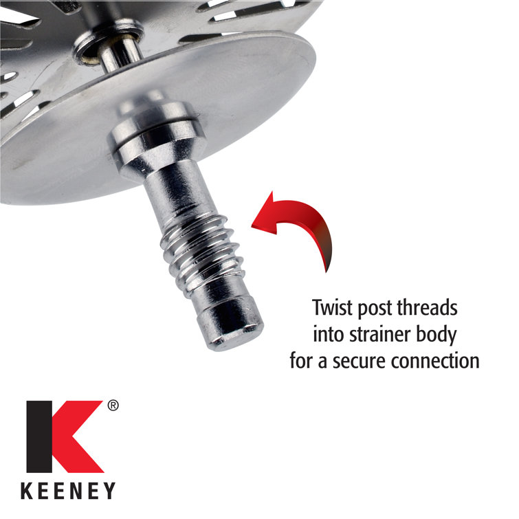 Keeney Silver Stainless Steel Rust Resistant Kitchen Sink Strainer Basket
