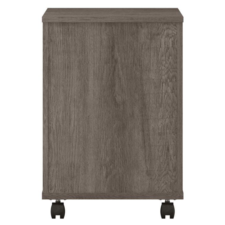 Restored Gray 2-Drawer Mobile Filing Cabinet with Lockable Casters