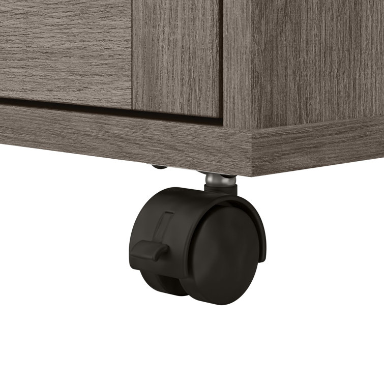 Restored Gray 2-Drawer Mobile Filing Cabinet with Lockable Casters