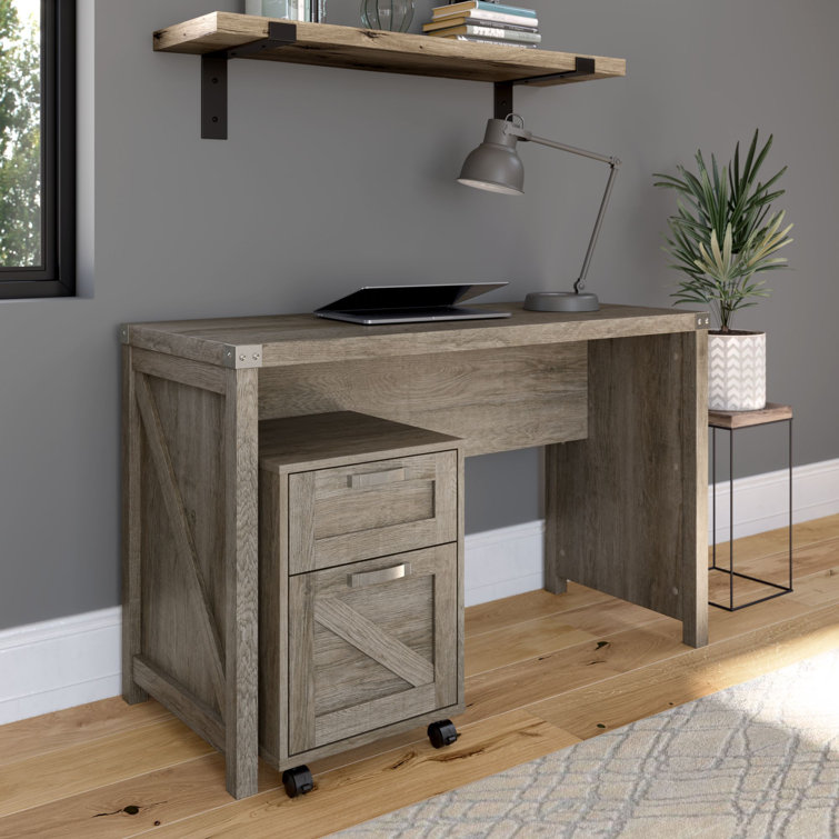 Restored Gray 2-Drawer Mobile Filing Cabinet with Lockable Casters