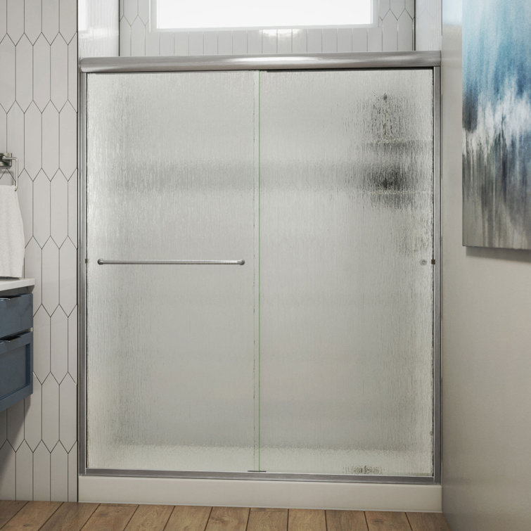 Alliance Pro 60" Brushed Nickel Semi-Frameless Sliding Shower Door